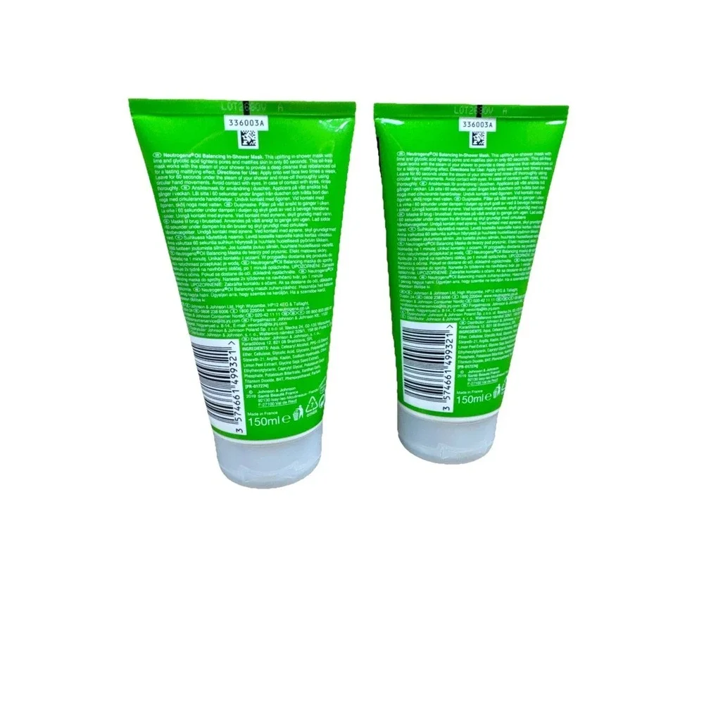 Neutrogena Oil Balancing In-Shower Mask with Lime & Glycolic Acid 150ml Lot of 2
